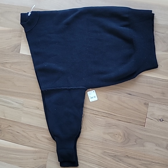 Free People black turtleneck sweater oversized sz S $128 - Picture 5 of 7